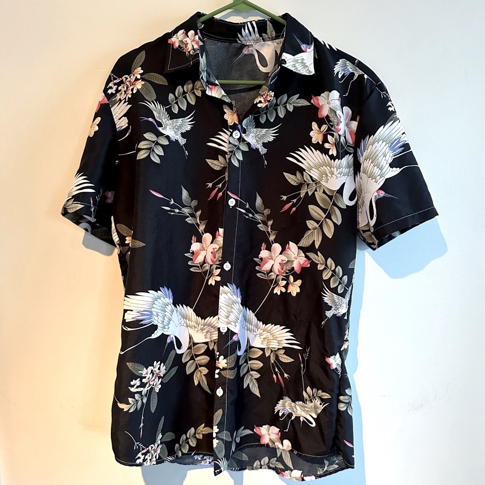 Floral Hawaiian Bird Shirt